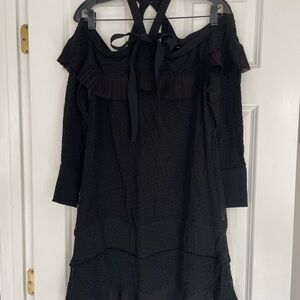 Proenza Schouler Black Textured Mini Dress